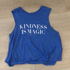 Small blue spiritual gangster tank “kindness is magic”